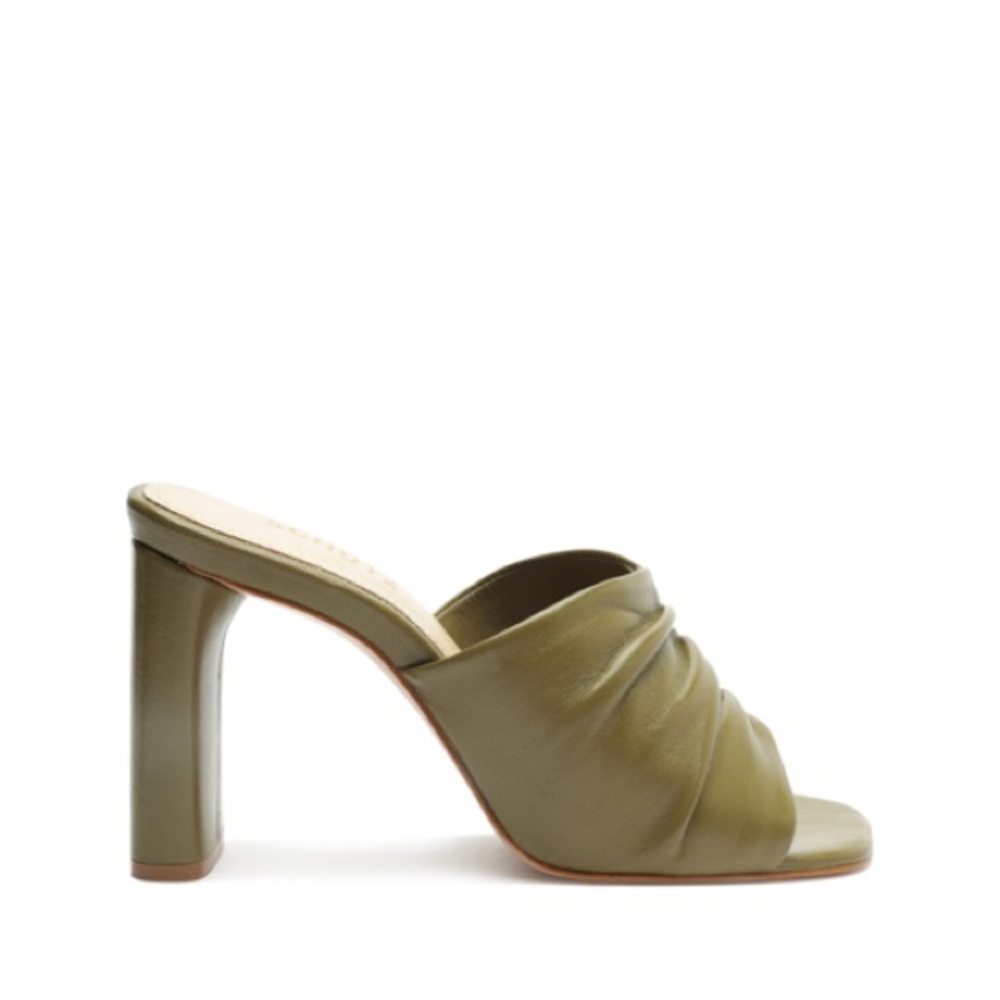 SCHUTZ Mallory Moss Green Heeled Mules